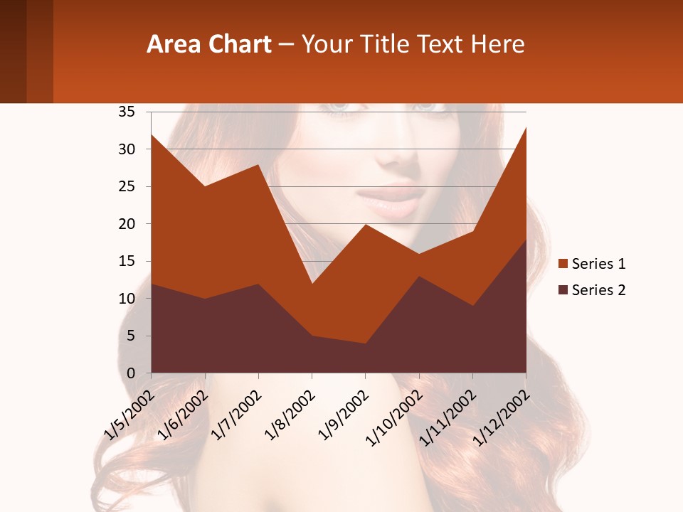 A Beautiful Woman With Long Red Hair Powerpoint Template PowerPoint Template