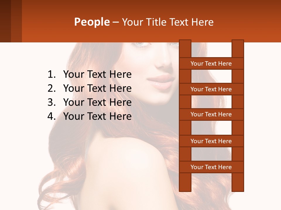 A Beautiful Woman With Long Red Hair Powerpoint Template PowerPoint Template