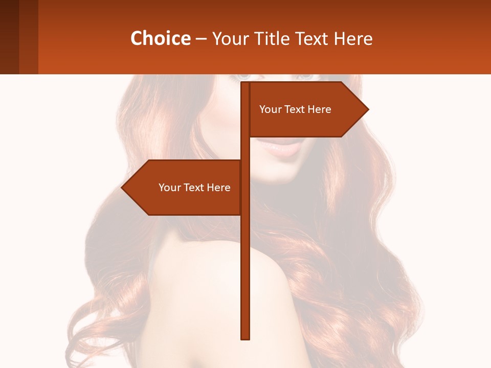 A Beautiful Woman With Long Red Hair Powerpoint Template PowerPoint Template