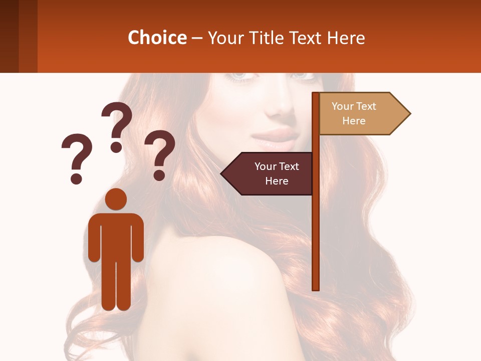 A Beautiful Woman With Long Red Hair Powerpoint Template PowerPoint Template