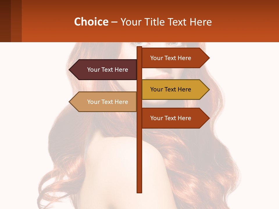 A Beautiful Woman With Long Red Hair Powerpoint Template PowerPoint Template