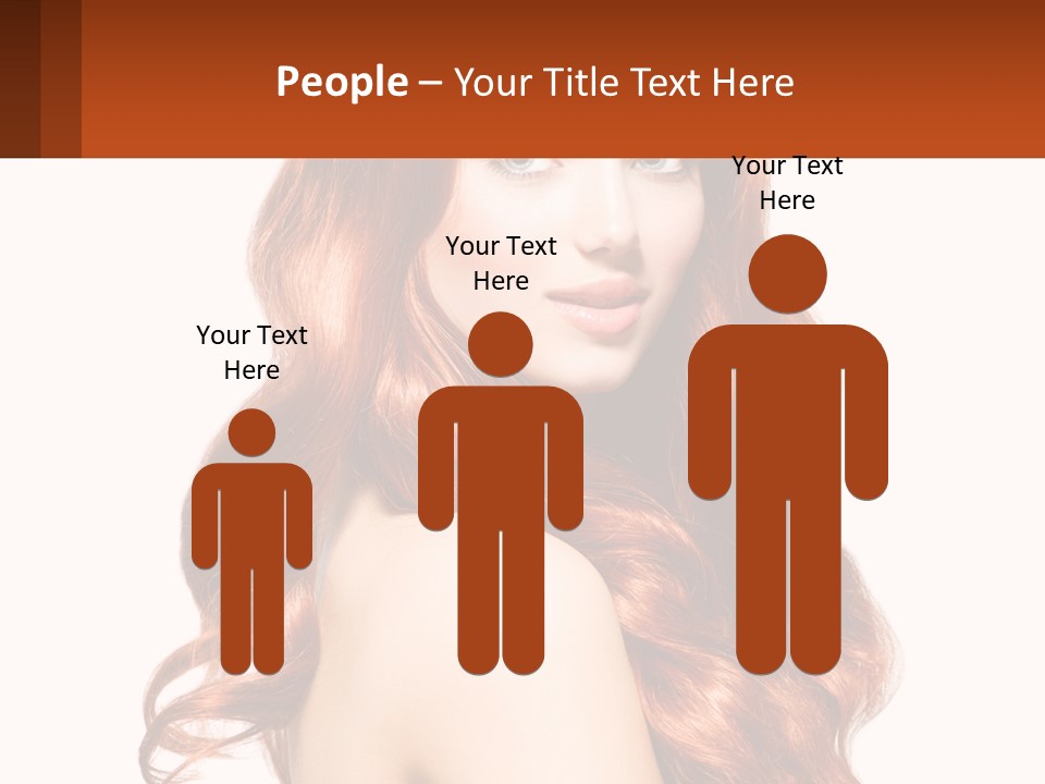 A Beautiful Woman With Long Red Hair Powerpoint Template PowerPoint Template