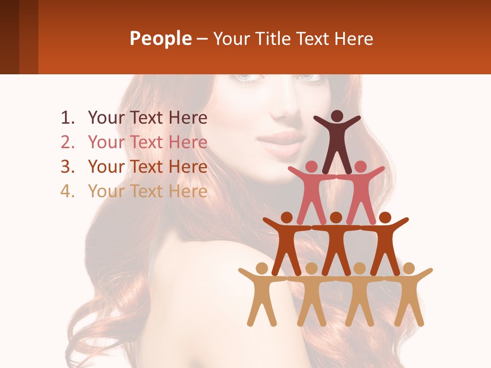 A Beautiful Woman With Long Red Hair Powerpoint Template PowerPoint Template