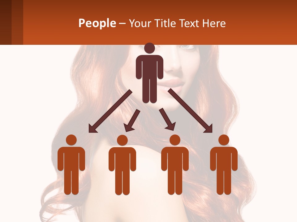 A Beautiful Woman With Long Red Hair Powerpoint Template PowerPoint Template