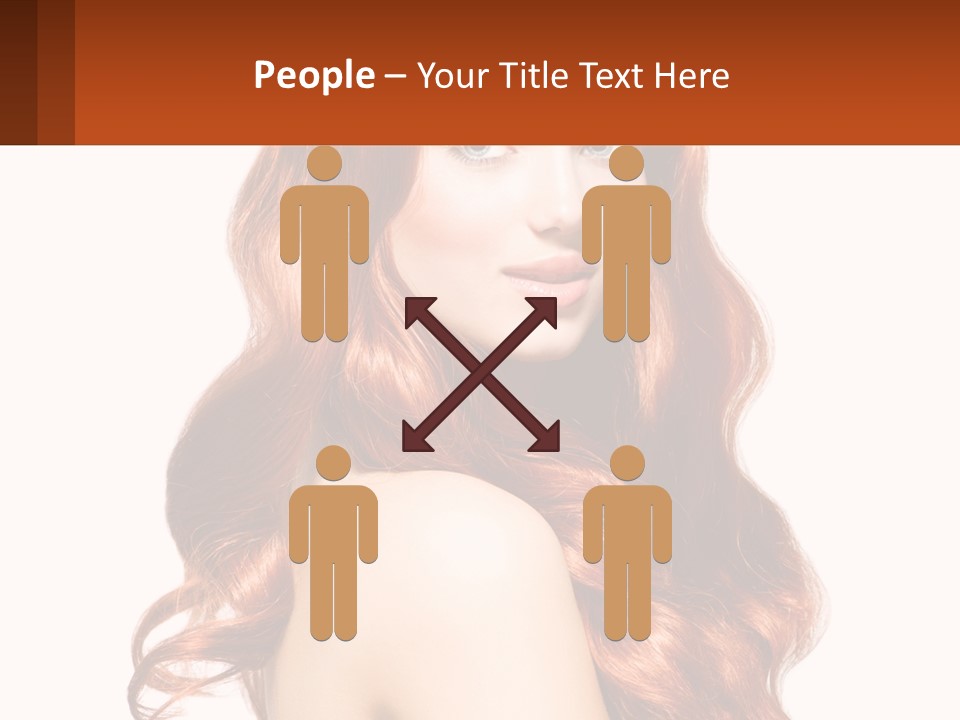 A Beautiful Woman With Long Red Hair Powerpoint Template PowerPoint Template