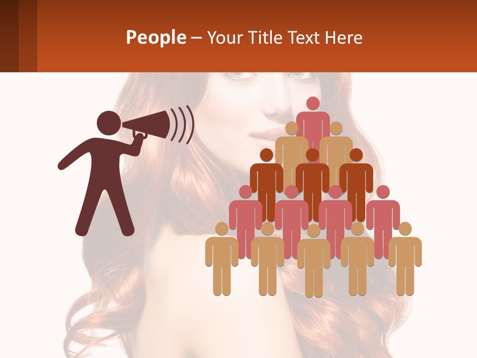 A Beautiful Woman With Long Red Hair Powerpoint Template PowerPoint Template