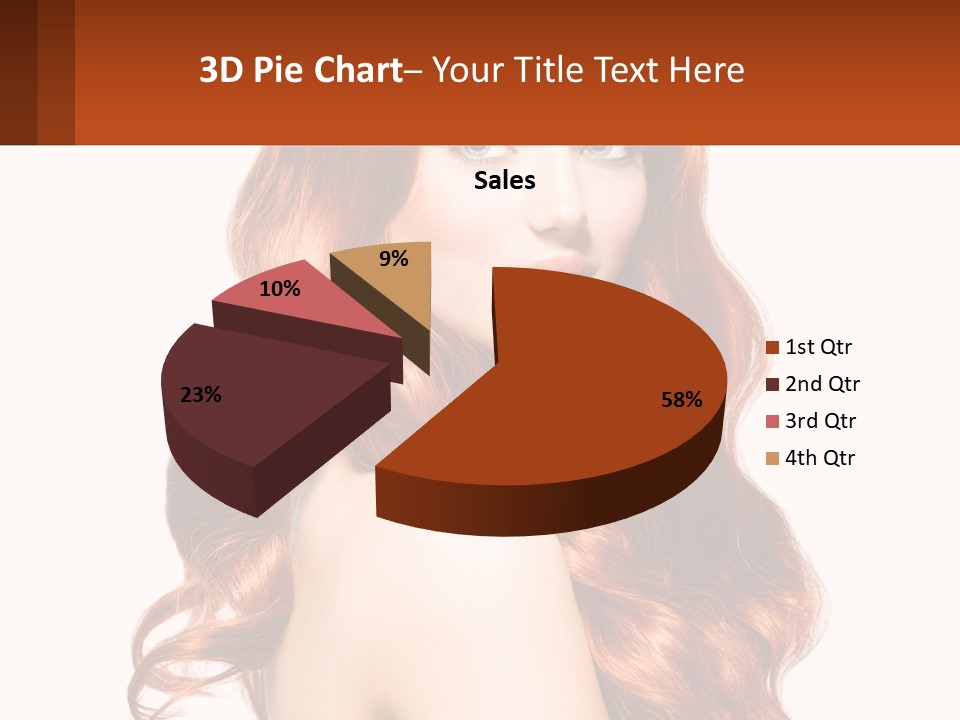 A Beautiful Woman With Long Red Hair Powerpoint Template PowerPoint Template