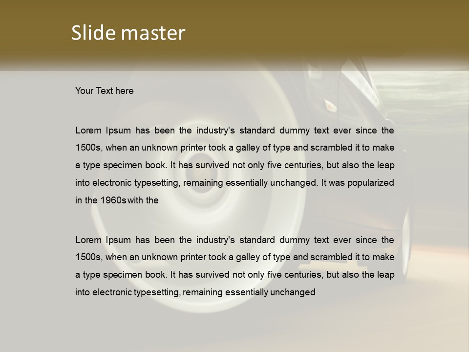 A Car Driving On A Road With A Blurry Background PowerPoint Template