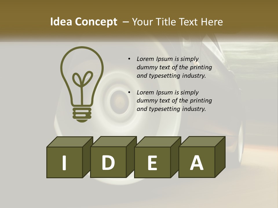 A Car Driving On A Road With A Blurry Background PowerPoint Template