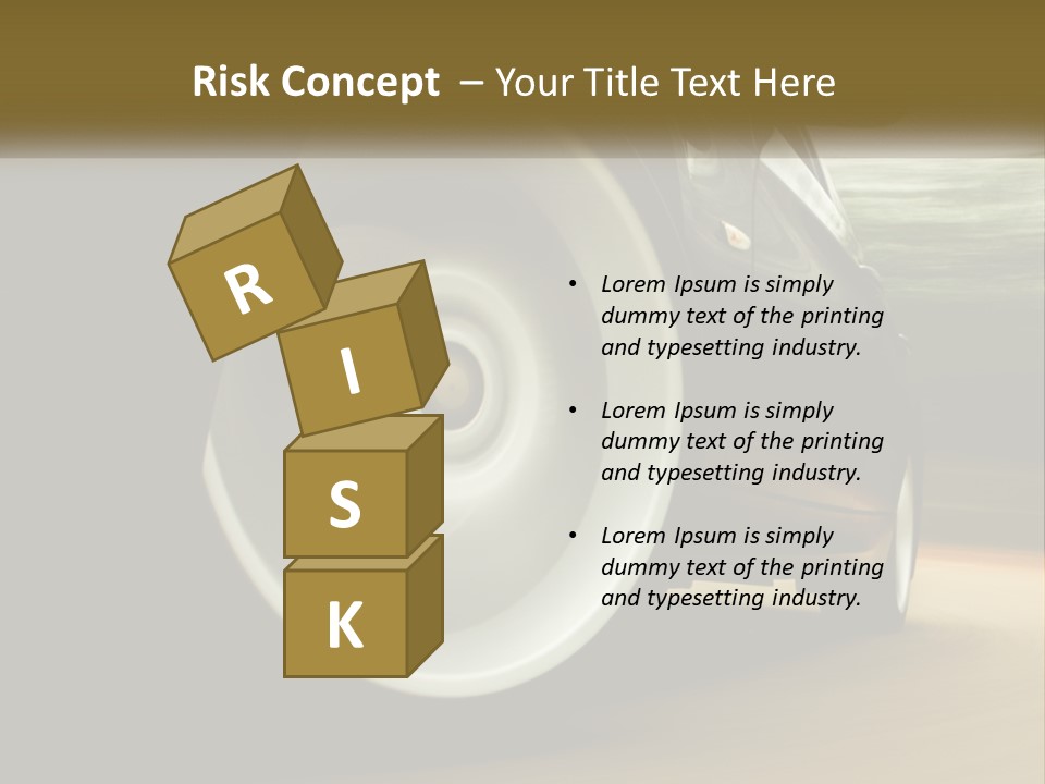 A Car Driving On A Road With A Blurry Background PowerPoint Template