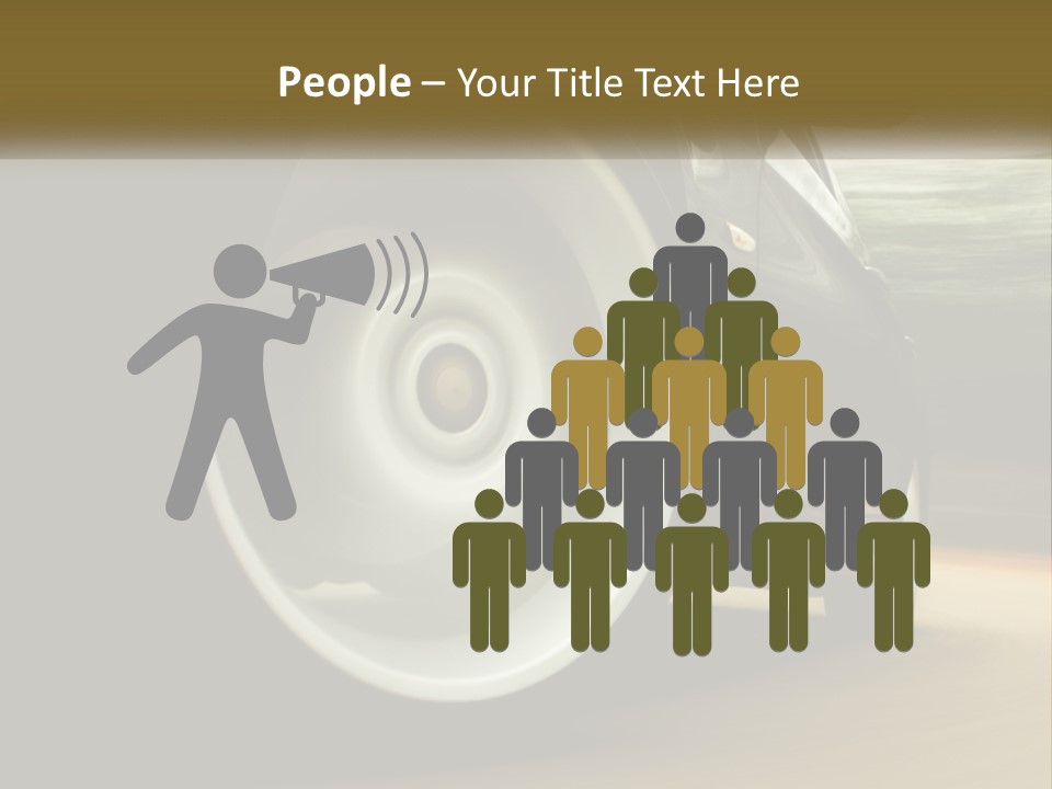 A Car Driving On A Road With A Blurry Background PowerPoint Template