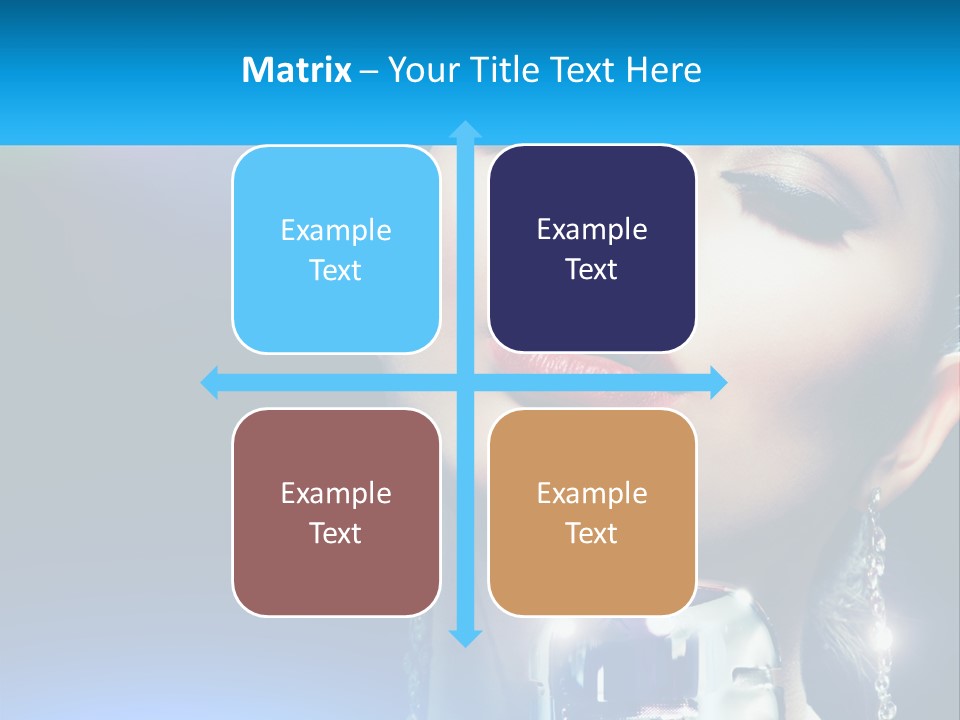 A Woman With A Red Lipstick And A Blue Background PowerPoint Template