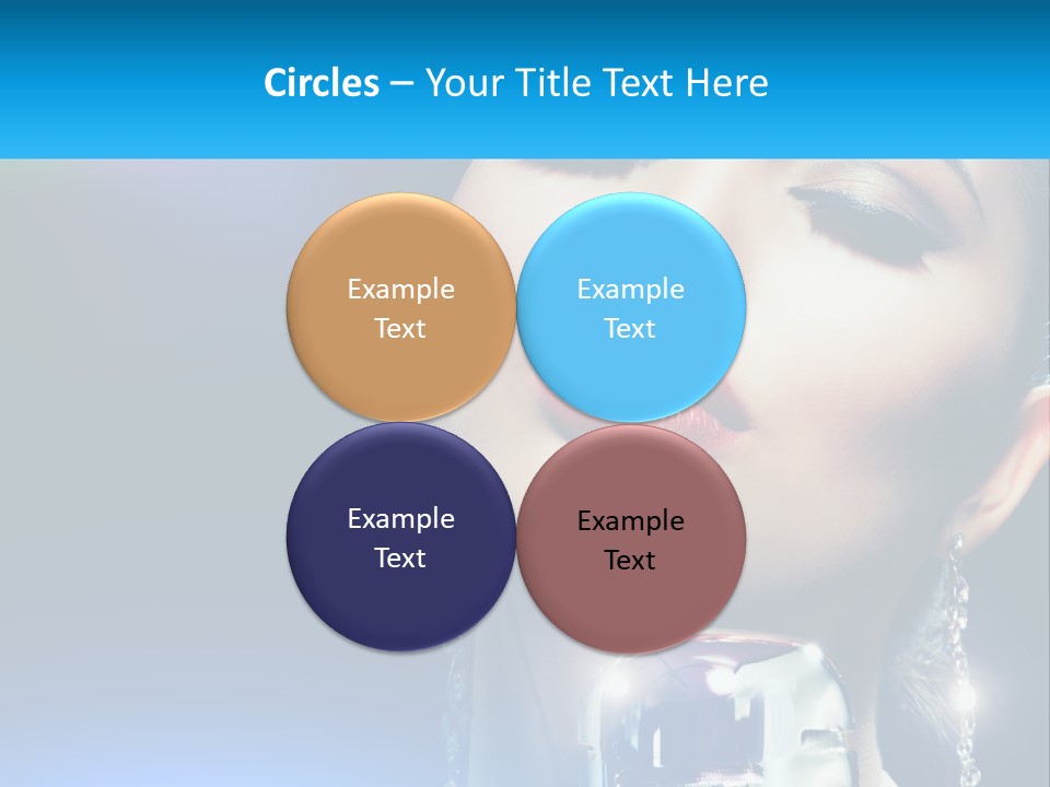 A Woman With A Red Lipstick And A Blue Background PowerPoint Template