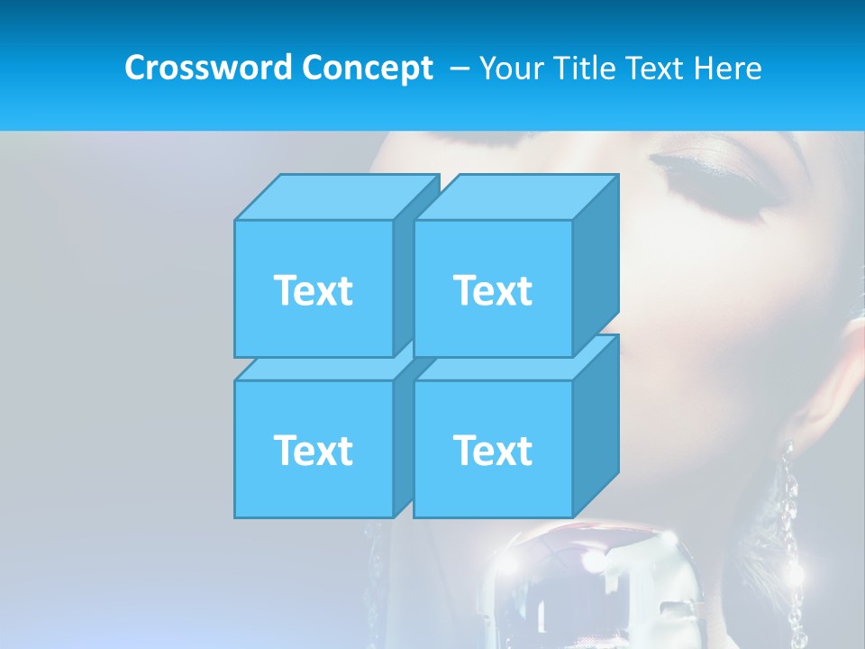 A Woman With A Red Lipstick And A Blue Background PowerPoint Template