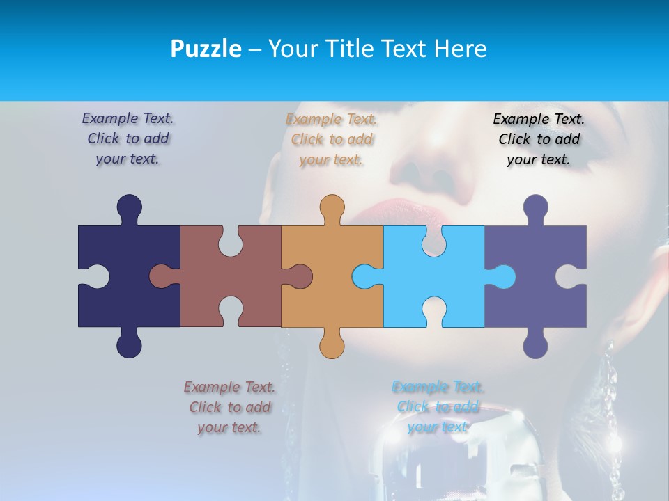 A Woman With A Red Lipstick And A Blue Background PowerPoint Template
