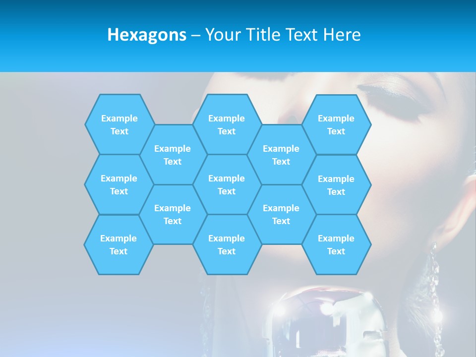 A Woman With A Red Lipstick And A Blue Background PowerPoint Template