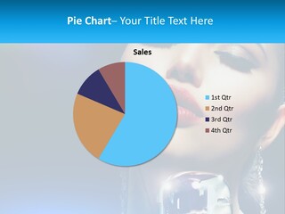 A Woman With A Red Lipstick And A Blue Background PowerPoint Template