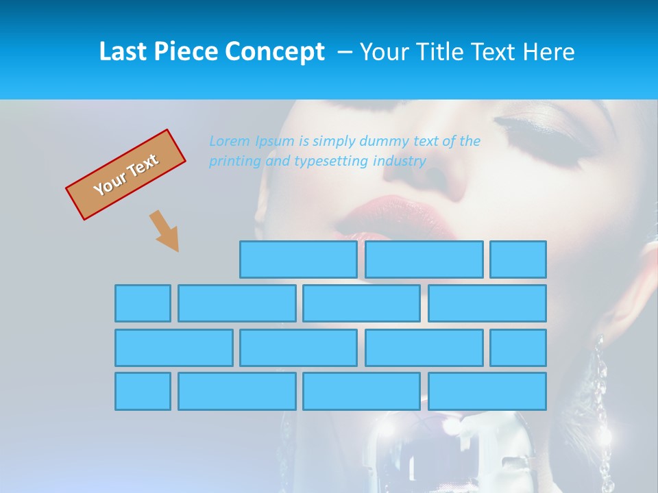 A Woman With A Red Lipstick And A Blue Background PowerPoint Template