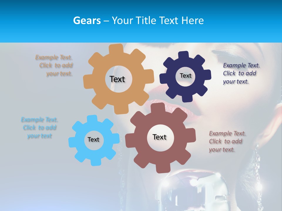 A Woman With A Red Lipstick And A Blue Background PowerPoint Template