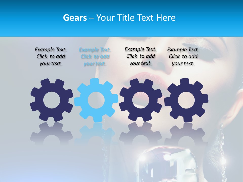 A Woman With A Red Lipstick And A Blue Background PowerPoint Template