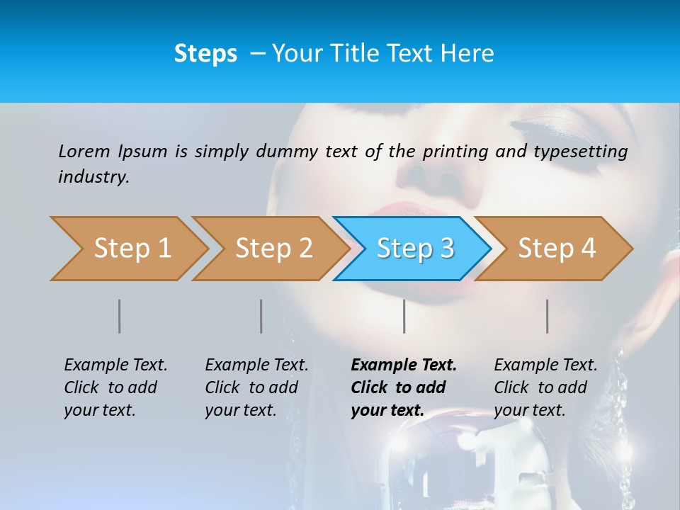 A Woman With A Red Lipstick And A Blue Background PowerPoint Template