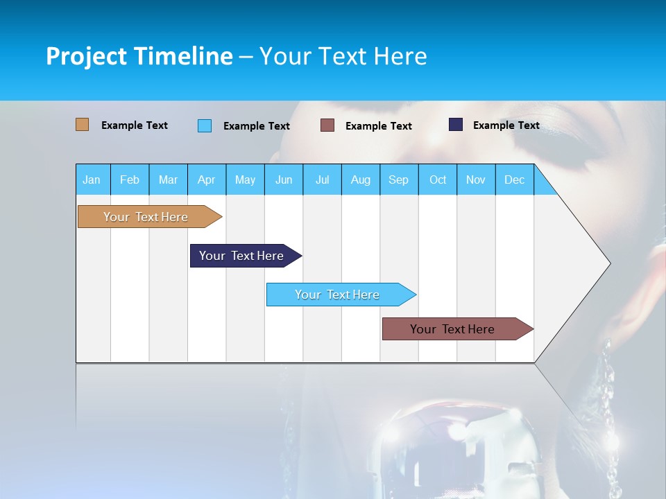 A Woman With A Red Lipstick And A Blue Background PowerPoint Template