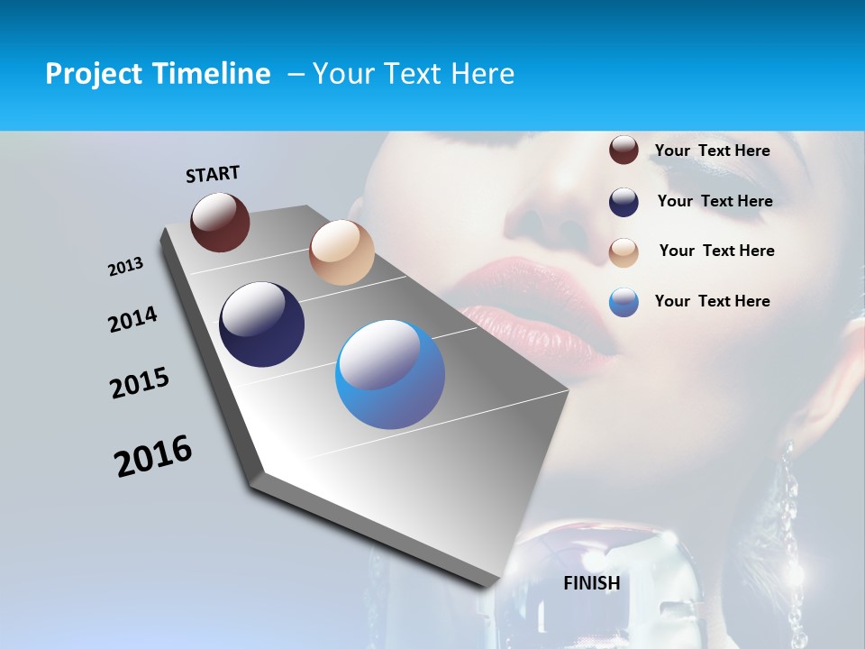 A Woman With A Red Lipstick And A Blue Background PowerPoint Template