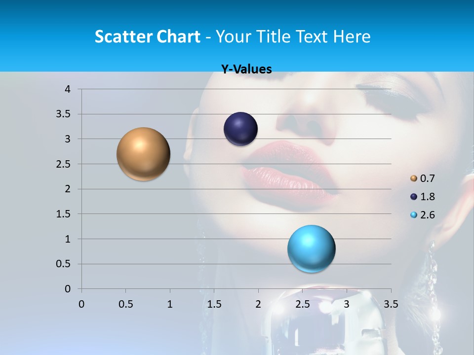 A Woman With A Red Lipstick And A Blue Background PowerPoint Template