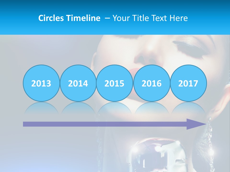 A Woman With A Red Lipstick And A Blue Background PowerPoint Template