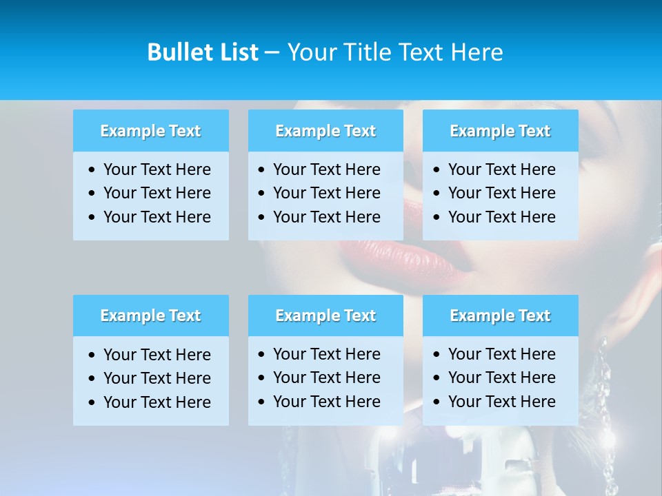 A Woman With A Red Lipstick And A Blue Background PowerPoint Template