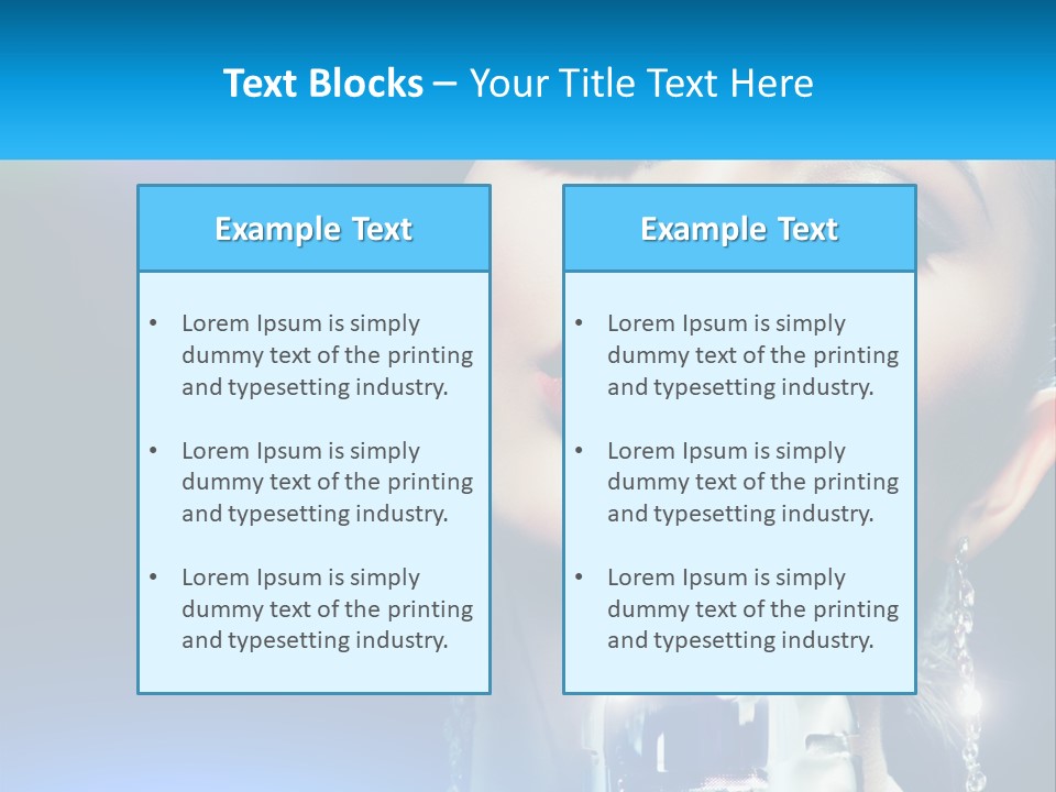 A Woman With A Red Lipstick And A Blue Background PowerPoint Template