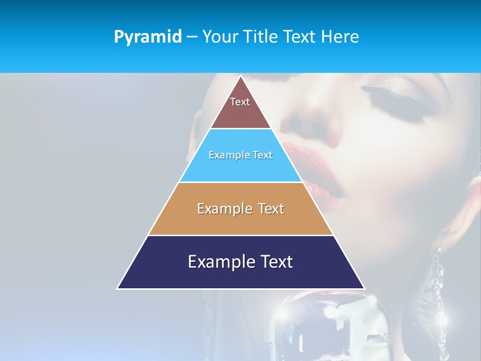A Woman With A Red Lipstick And A Blue Background PowerPoint Template