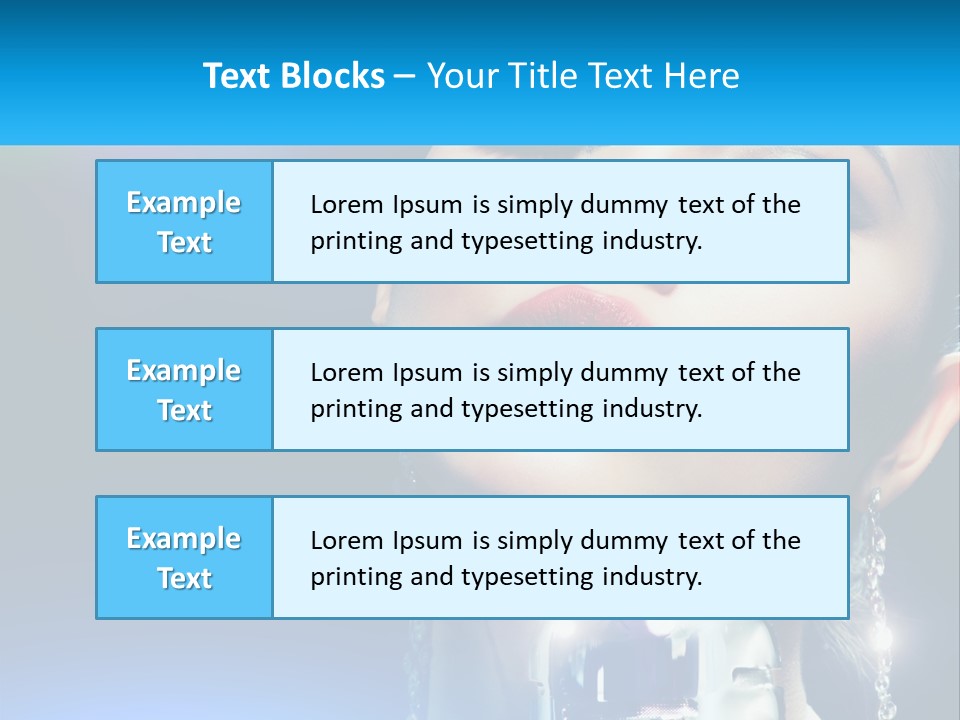 A Woman With A Red Lipstick And A Blue Background PowerPoint Template