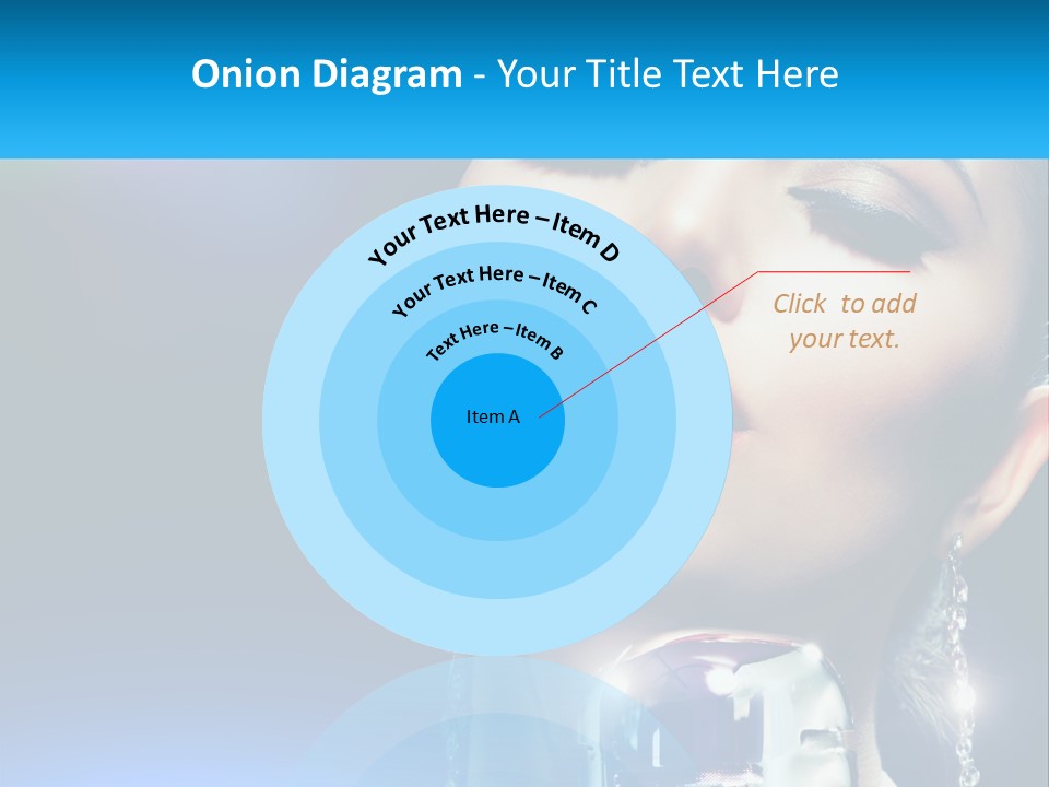 A Woman With A Red Lipstick And A Blue Background PowerPoint Template