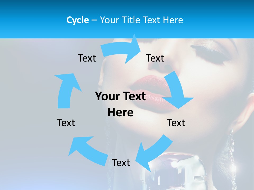 A Woman With A Red Lipstick And A Blue Background PowerPoint Template