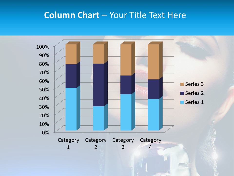A Woman With A Red Lipstick And A Blue Background PowerPoint Template