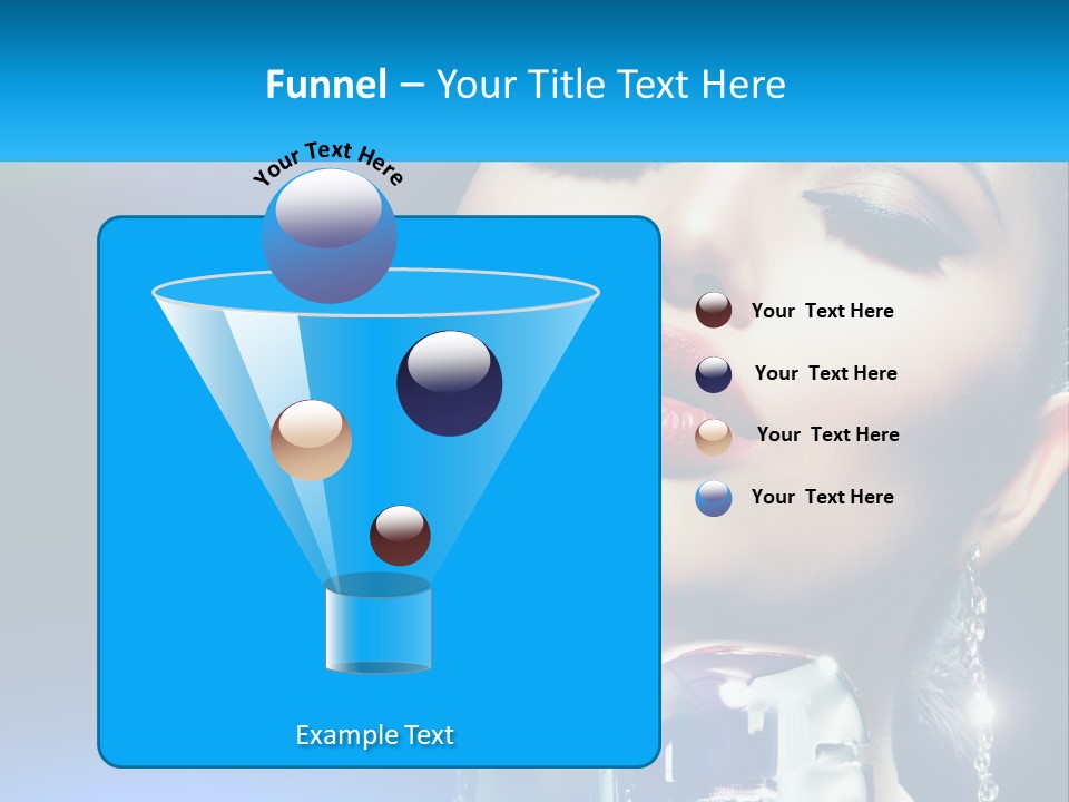A Woman With A Red Lipstick And A Blue Background PowerPoint Template