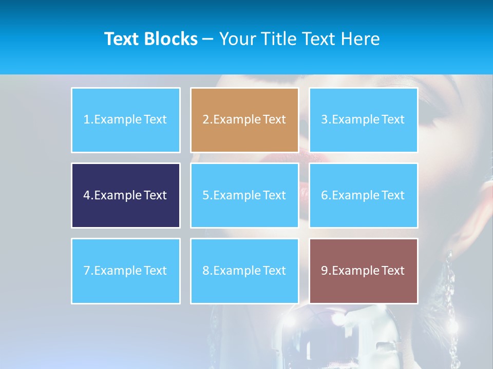 A Woman With A Red Lipstick And A Blue Background PowerPoint Template