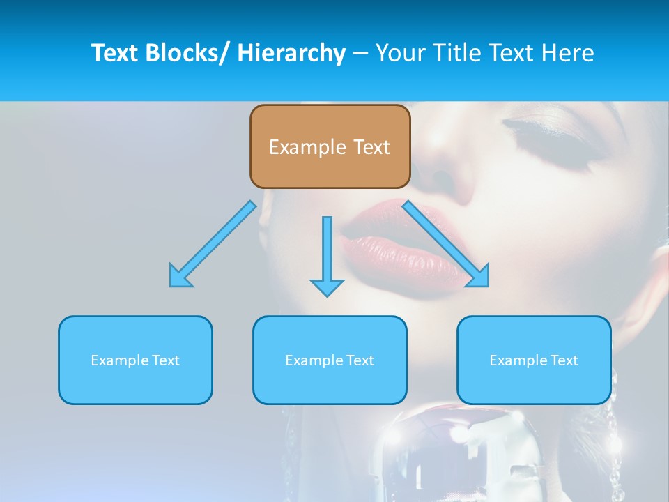 A Woman With A Red Lipstick And A Blue Background PowerPoint Template