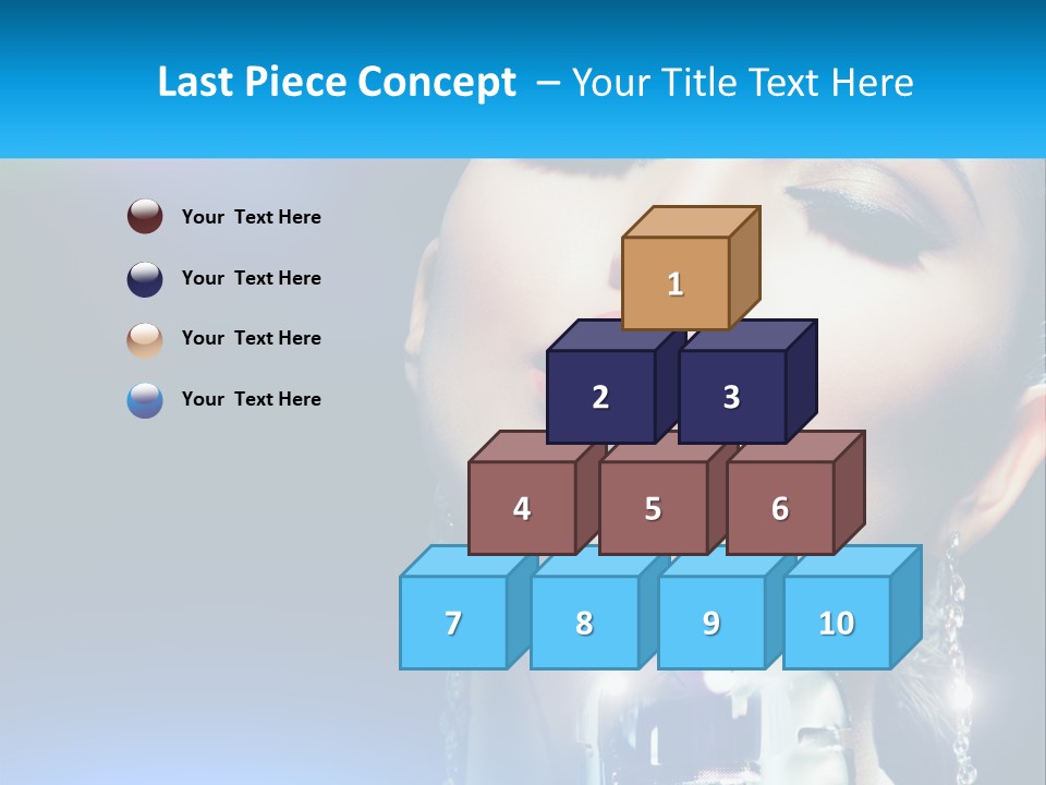 A Woman With A Red Lipstick And A Blue Background PowerPoint Template