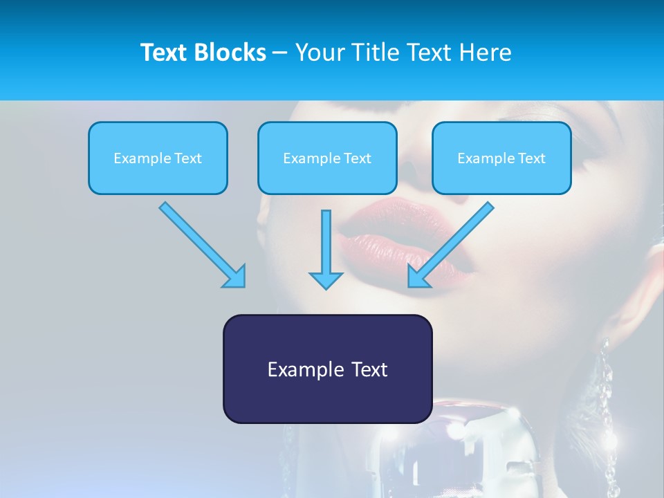 A Woman With A Red Lipstick And A Blue Background PowerPoint Template