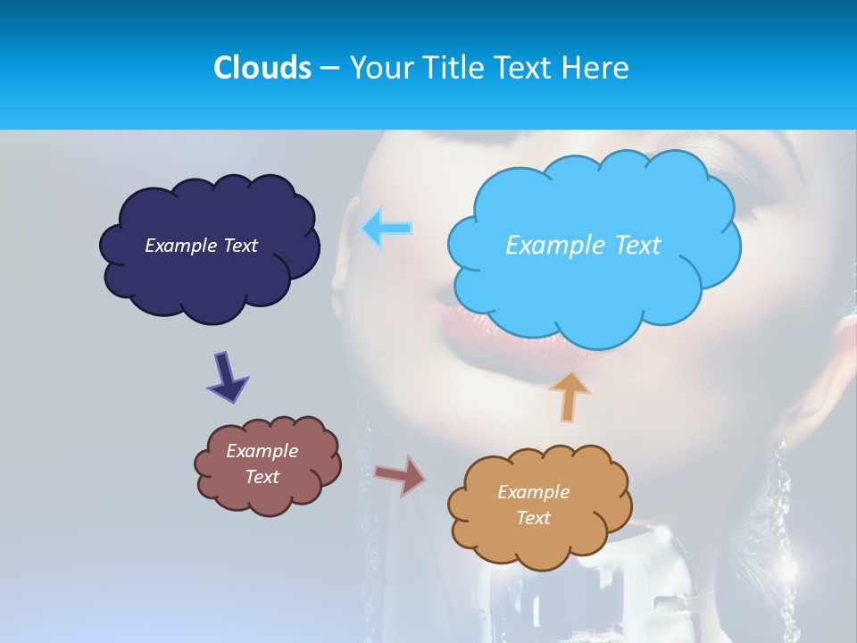 A Woman With A Red Lipstick And A Blue Background PowerPoint Template