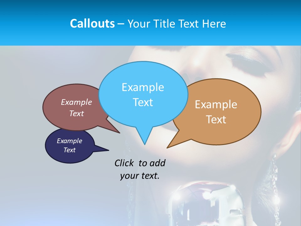 A Woman With A Red Lipstick And A Blue Background PowerPoint Template