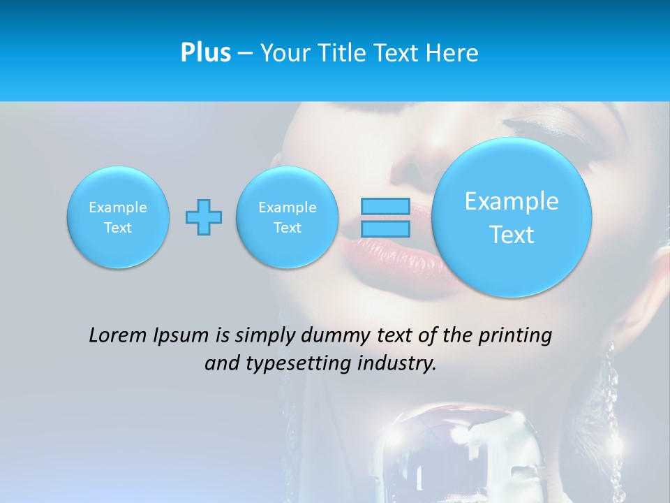 A Woman With A Red Lipstick And A Blue Background PowerPoint Template