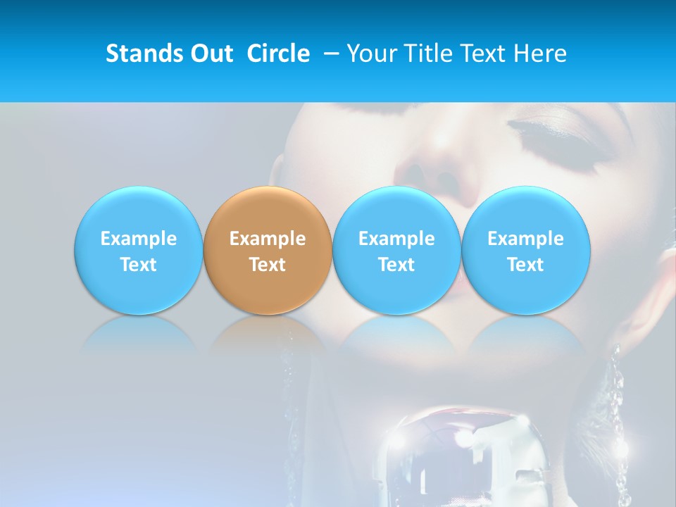 A Woman With A Red Lipstick And A Blue Background PowerPoint Template