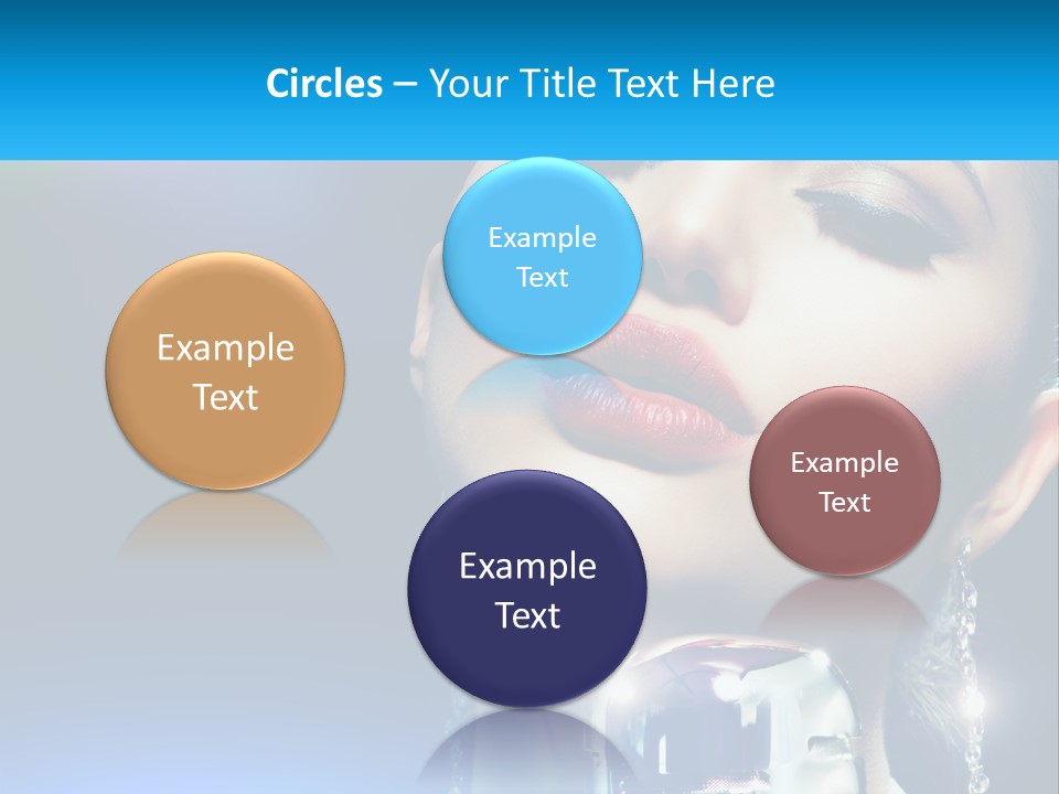 A Woman With A Red Lipstick And A Blue Background PowerPoint Template