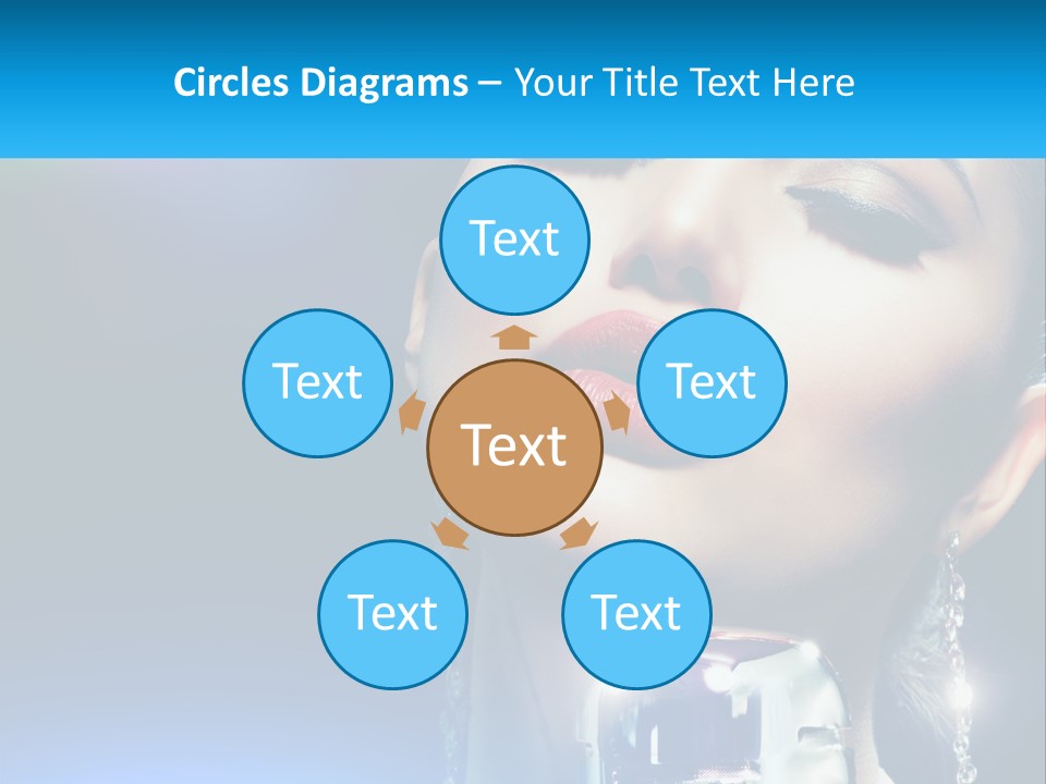 A Woman With A Red Lipstick And A Blue Background PowerPoint Template