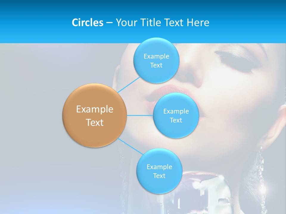 A Woman With A Red Lipstick And A Blue Background PowerPoint Template