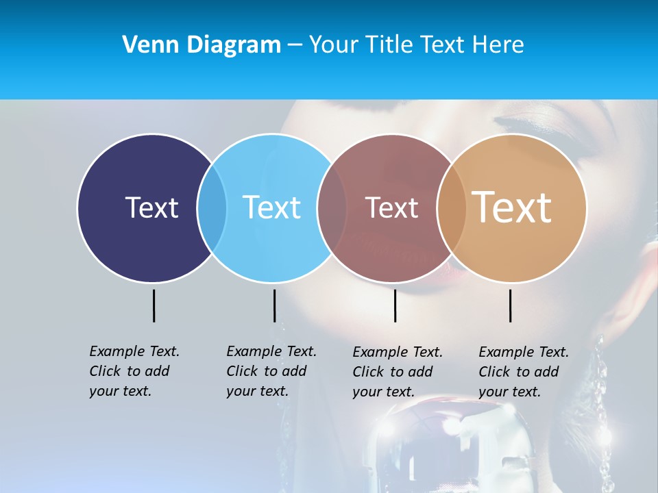 A Woman With A Red Lipstick And A Blue Background PowerPoint Template