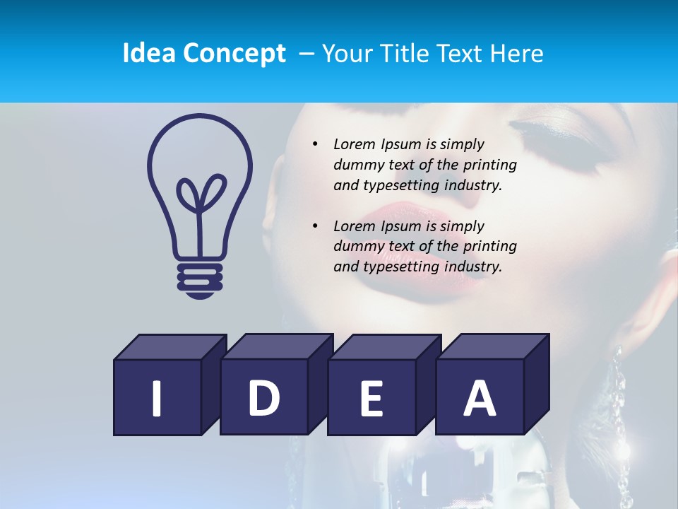 A Woman With A Red Lipstick And A Blue Background PowerPoint Template